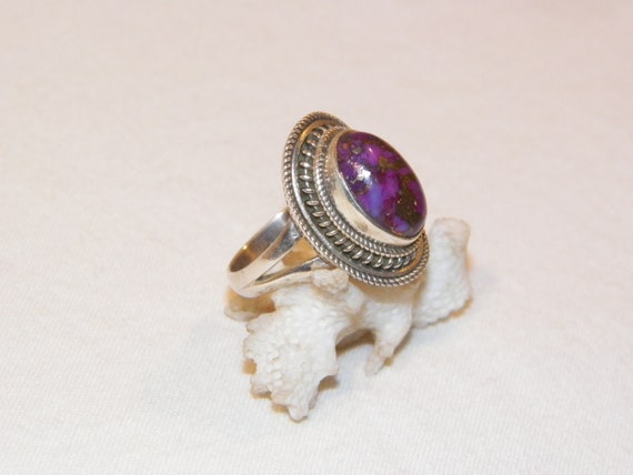 Size 7.25 Sterling Silver Purple Mojave Turquoise… - image 3