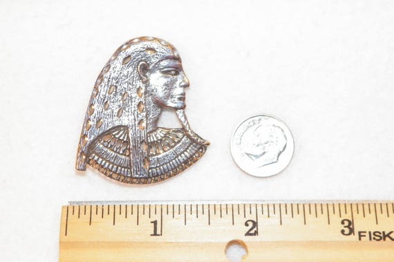 Sterling Silver Egyptian Pharaoh Brooch, King Tut… - image 2
