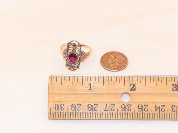 Vintage Sterling Silver Ruby Ring, Size 8, Solid … - image 5