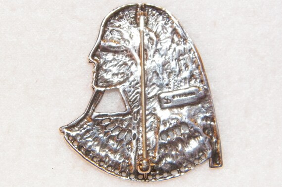 Sterling Silver Egyptian Pharaoh Brooch, King Tut… - image 5