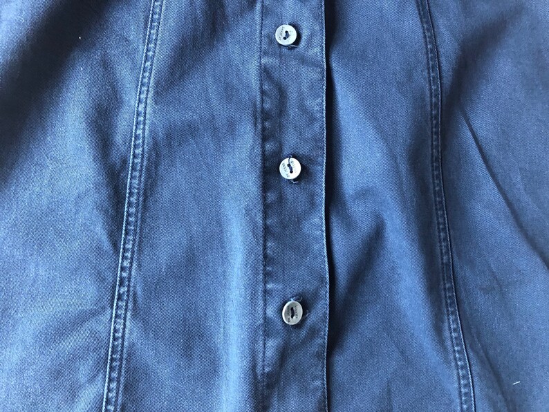 Womens Vintage 1990s Denim Calvin Klein Mini Button Dress UK image 4
