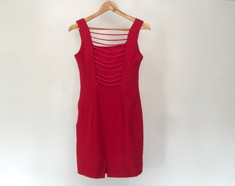 Women's Red Vintage 1990s Backless mini dress, UK 6-8