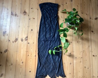 1990s Vintage Glitter Vampire Witch Ghost Halloween Costume dress, UK 8-10