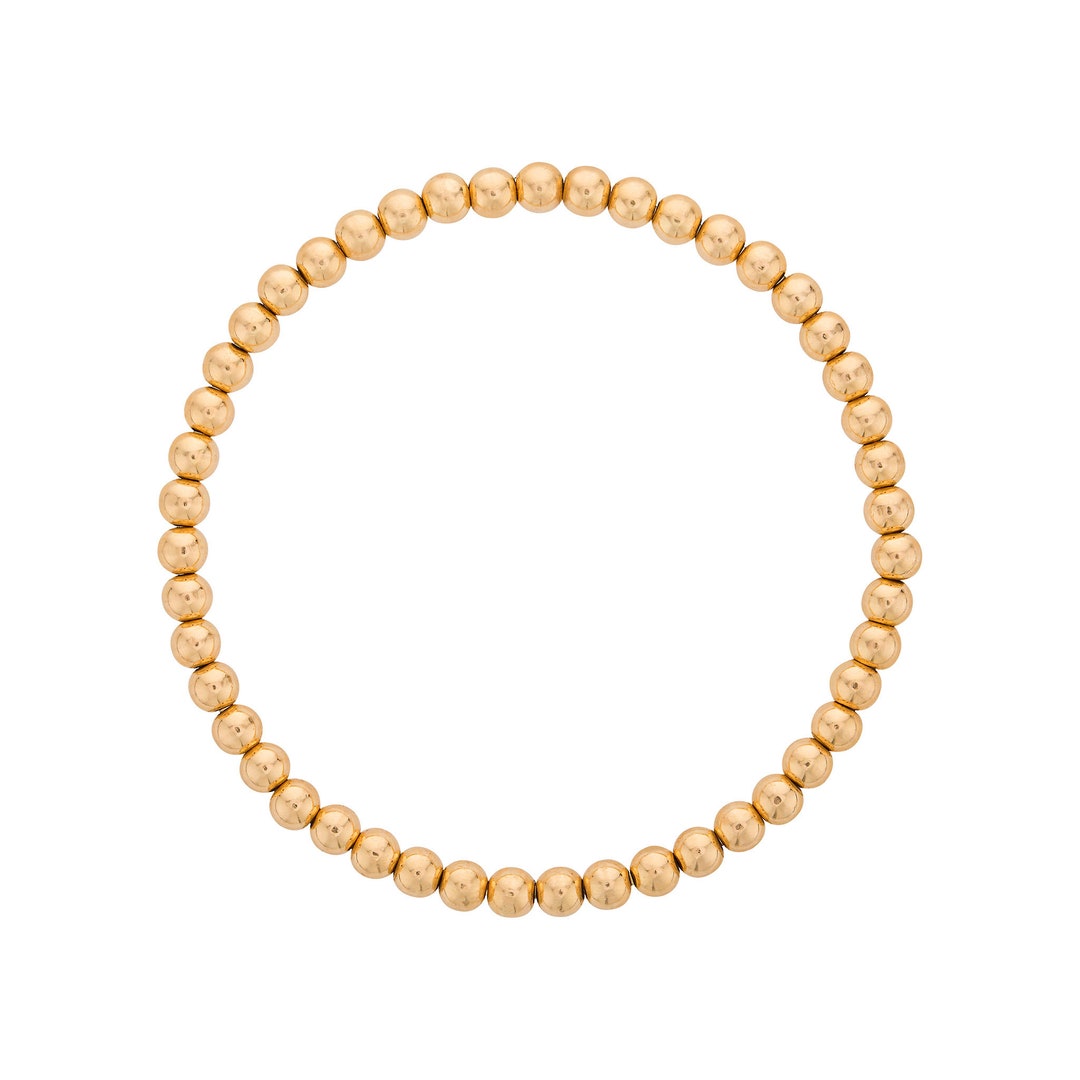 14K 3mm Gold Filled Bead Bracelet Etsy