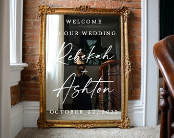Mirror wedding sign | Wedding decal for mirror | Welcome to our wedding decal