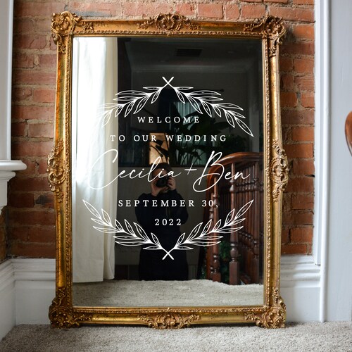Custom Wedding Sign Decal Wedding Decal for Mirror Etsy
