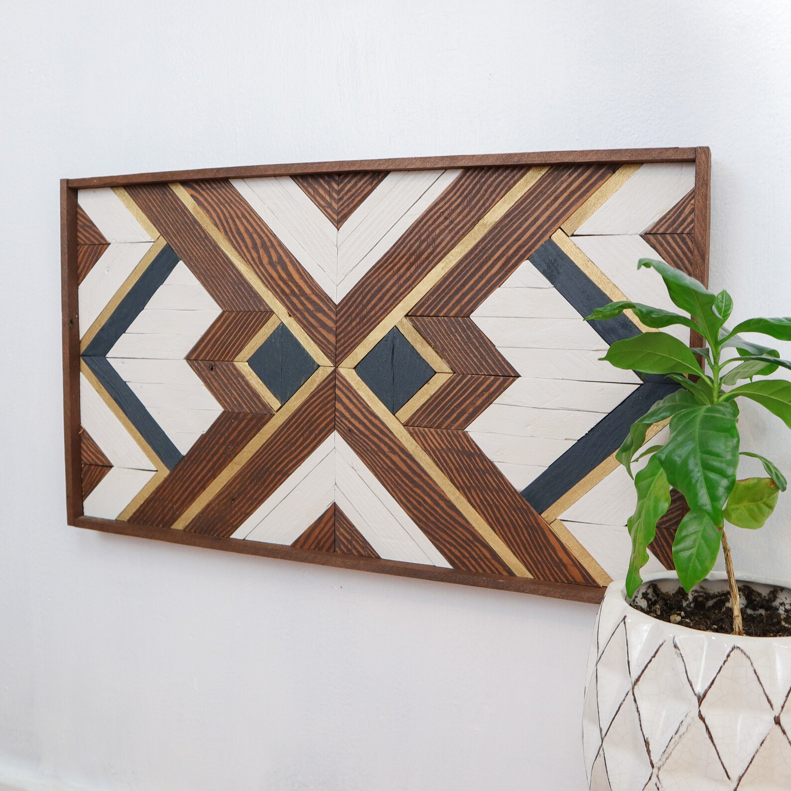 Geometric Reclaimed Wood Wall Art Wood Mosaic Wall Art Wood - Etsy