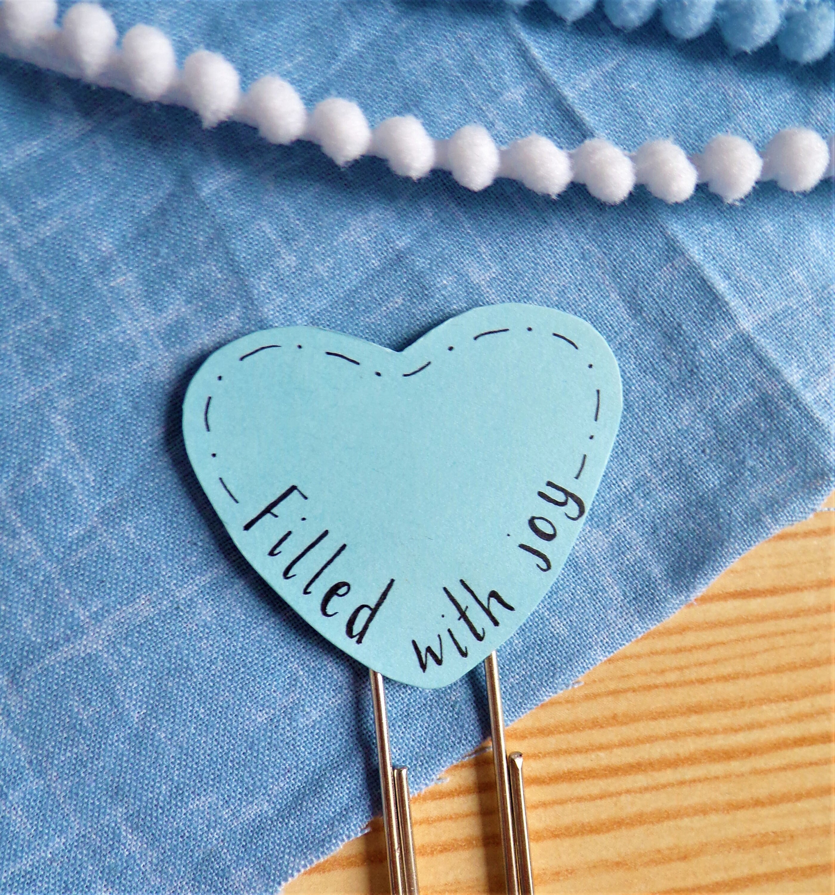 Heart Paperclip Bookmark Filled With Joy Etsy