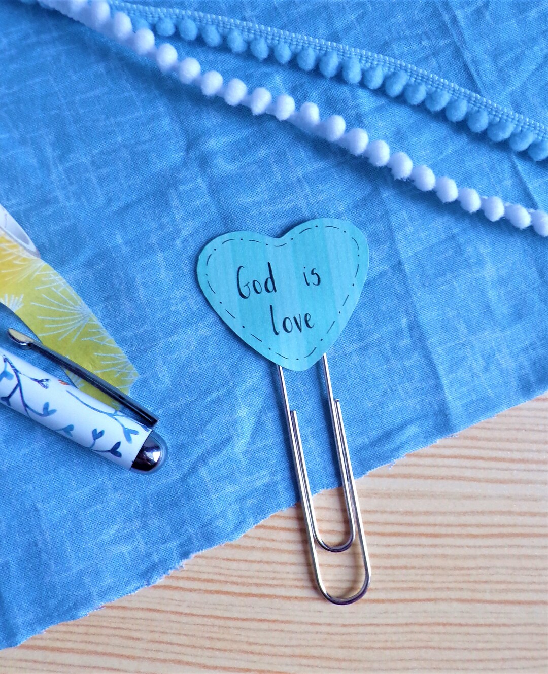 Heart Paperclip Bookmark God is Love Etsy