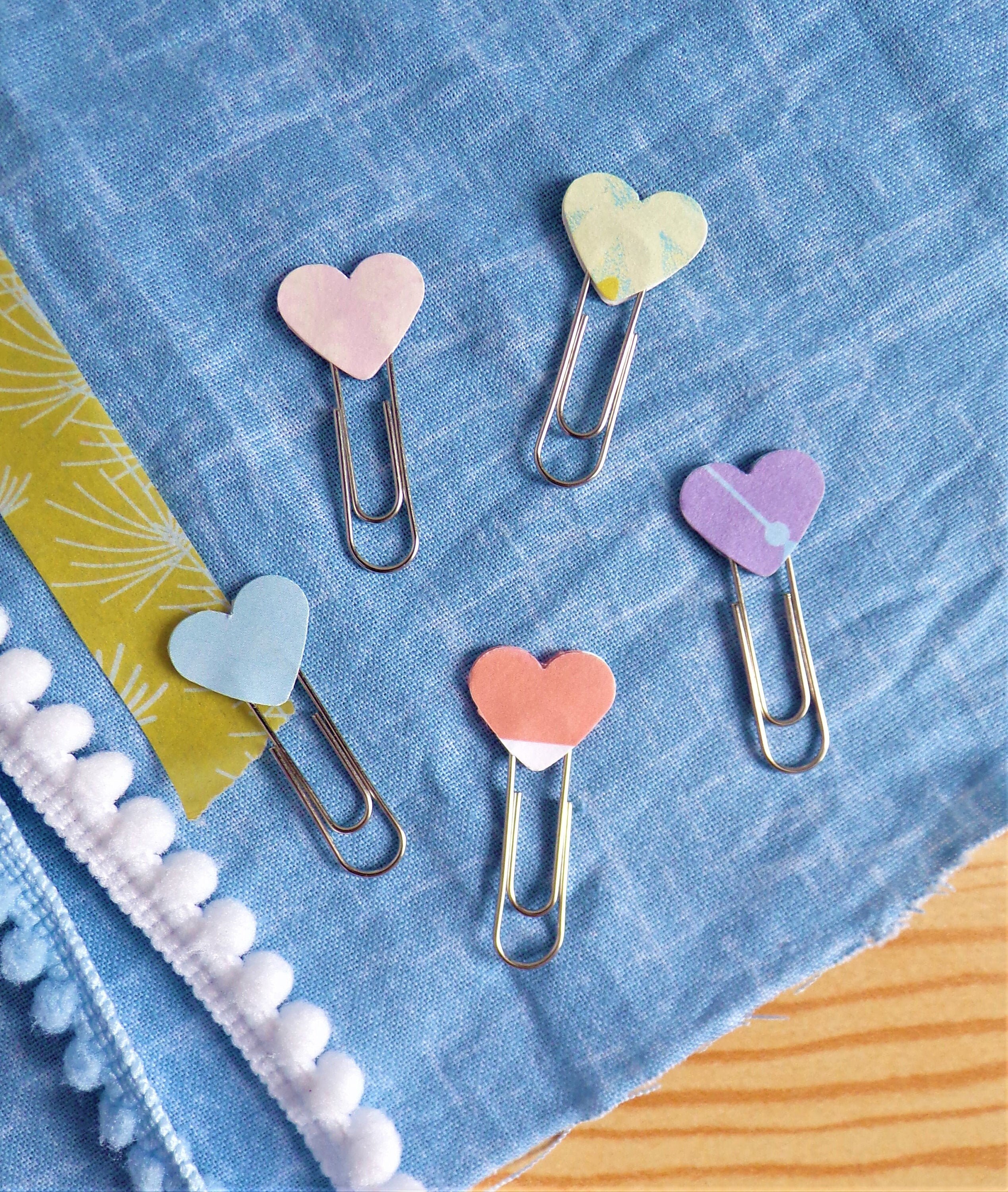 Mini Herz Buroklammer Lesezeichen Silber Packung Mit 5 Etsy