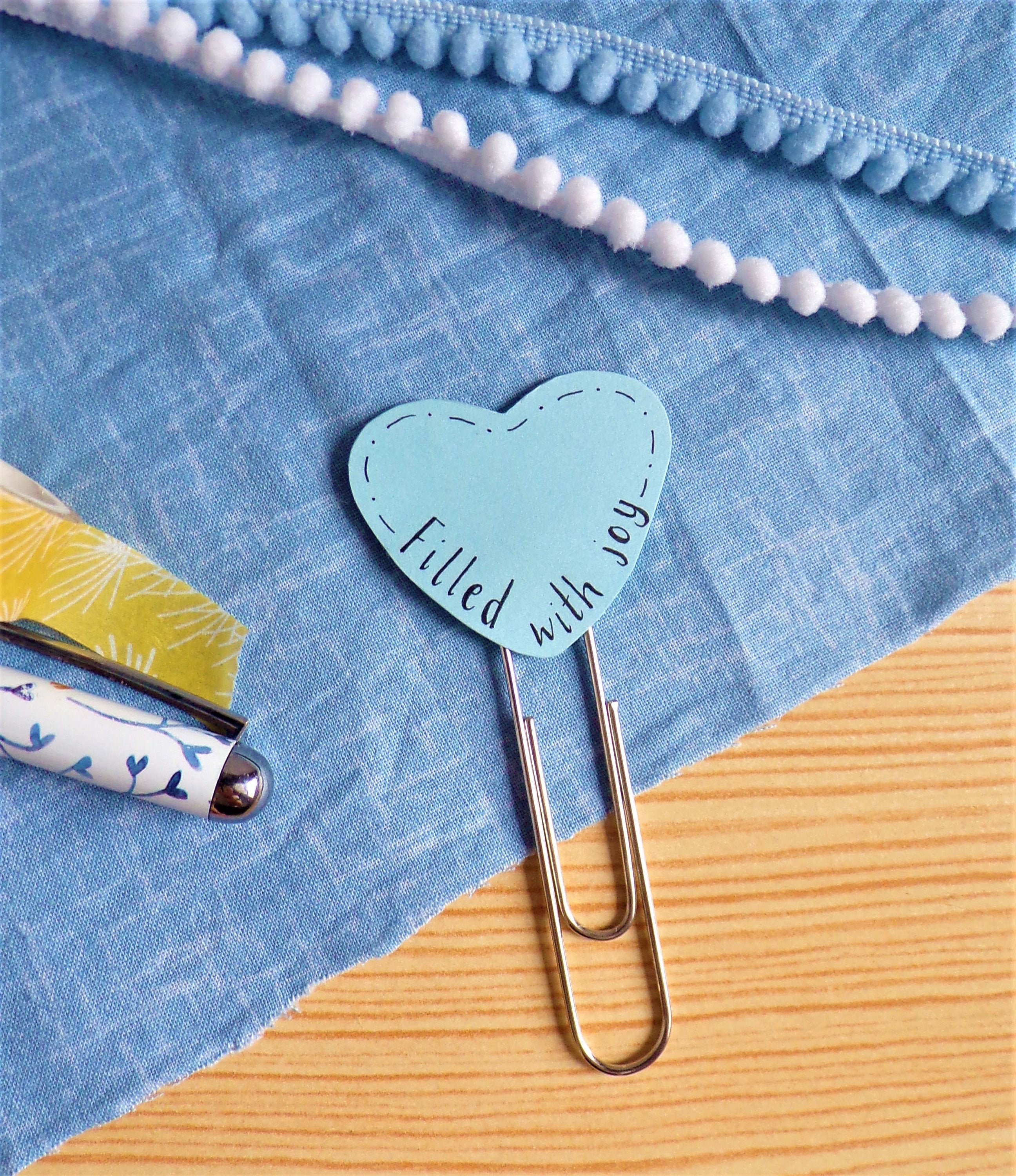 Heart Paperclip Bookmark Filled With Joy Etsy