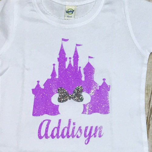 Disney Castle/Cinderella Castle/Kids Disney Shirts/Custom Disney/Glitter Castle Shirt/Personalized Disney Shirt Kleding Meisjeskleding Tops & T-shirts 
