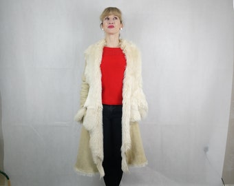 cream sheepskin coat