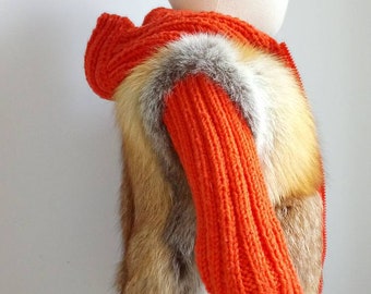 Toddler jacket. Personalised unisex jacket /T2 Toddler knit jacket/ fur knit jacket.  orange jacket. Hooded jacket. zip jacket. unisex.