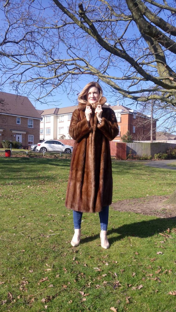 Mink fur coat. real fur coat woman. full length mi