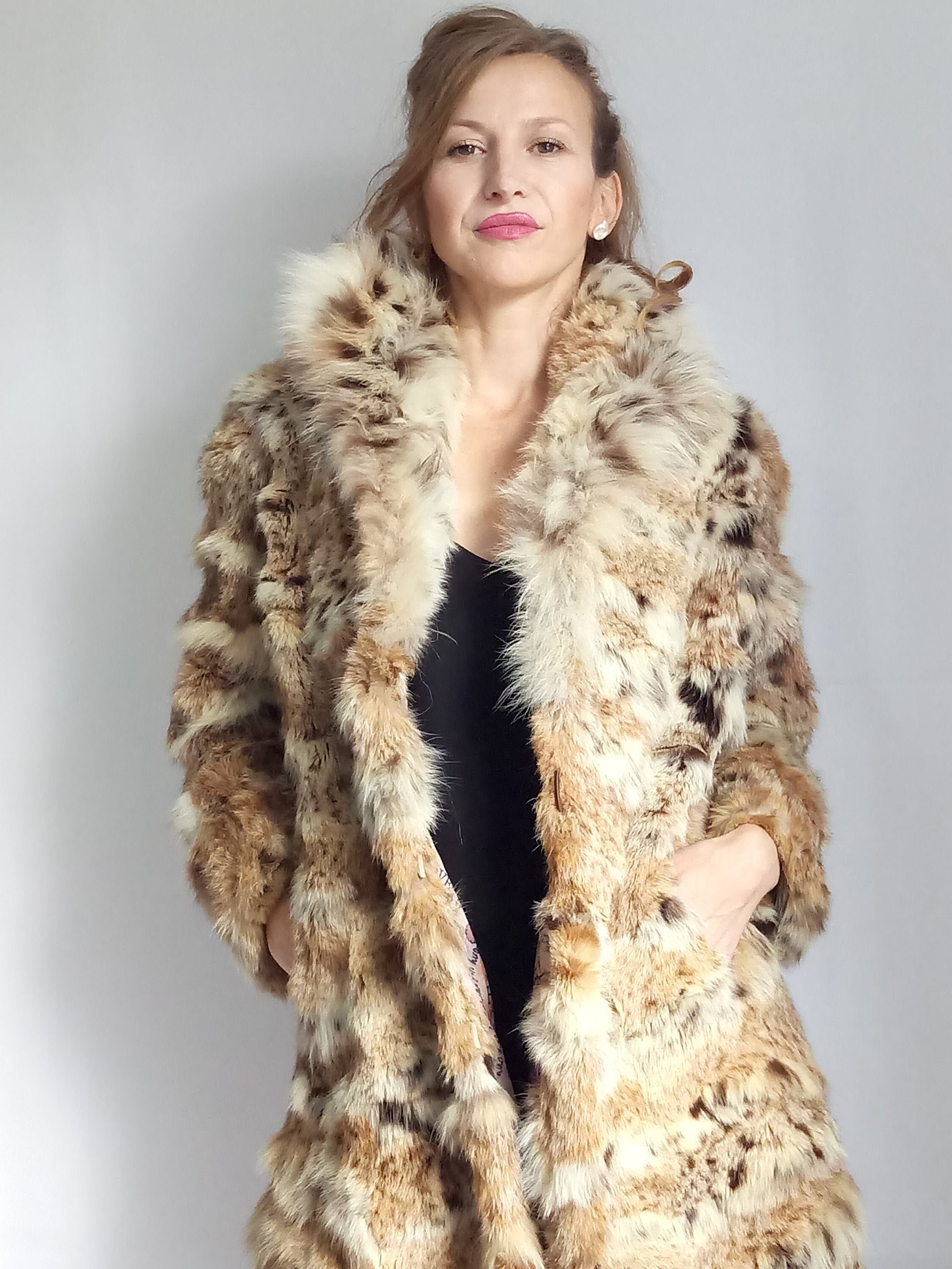 Mens lynx fur online coat