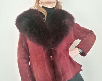 red shearling