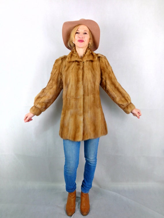 Vintage real mink jacket light brown. Personalisa… - image 4