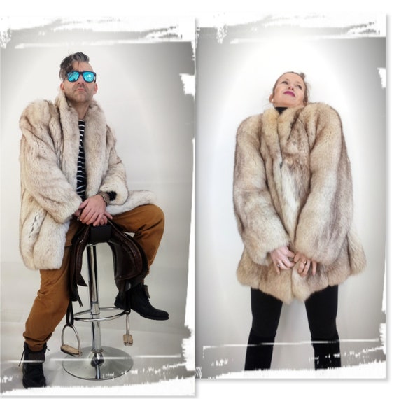 Genuine fox fur coat hot sale