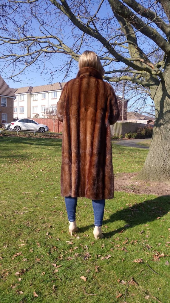 Mink Fur Coat. Real Fur Coat Woman. Full Length Mink Coat. 