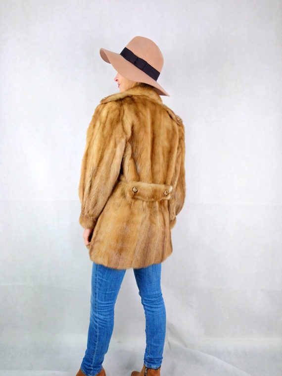 Vintage real mink jacket light brown. Personalisa… - image 5