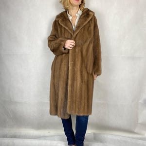 Real mink fur coat/ Vintage fur coat/ Size S-M/ Light brown mink long coat/ honey brown winter fur coat? women winter coat/ Long Coat.