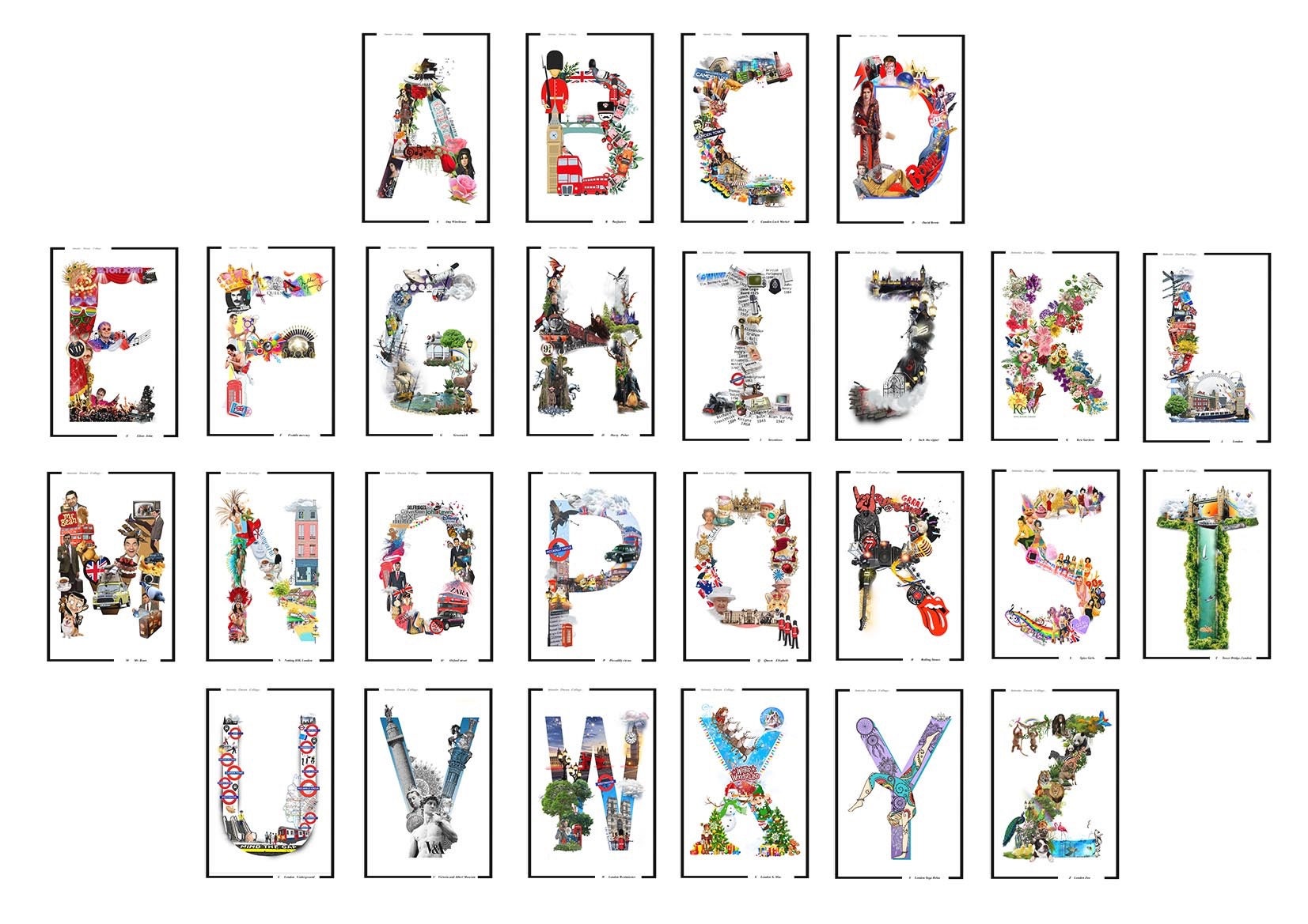 Yoga Pose Alphabet Poster, Digital Body Art, London Yoga, Wall Yoga Pose Alphabet Poster, Digital Body Art, London Yoga, Wall
