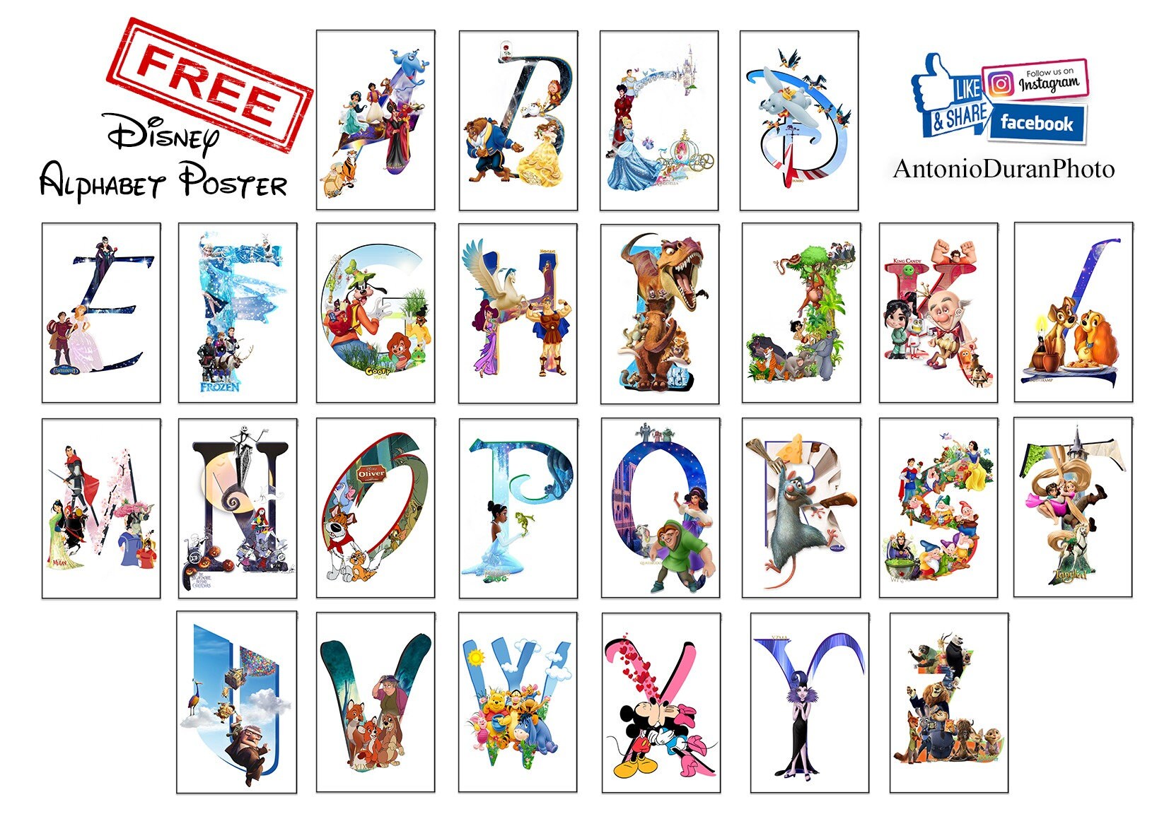 snow white disney poster movie printable letter s nursery alphabet kids