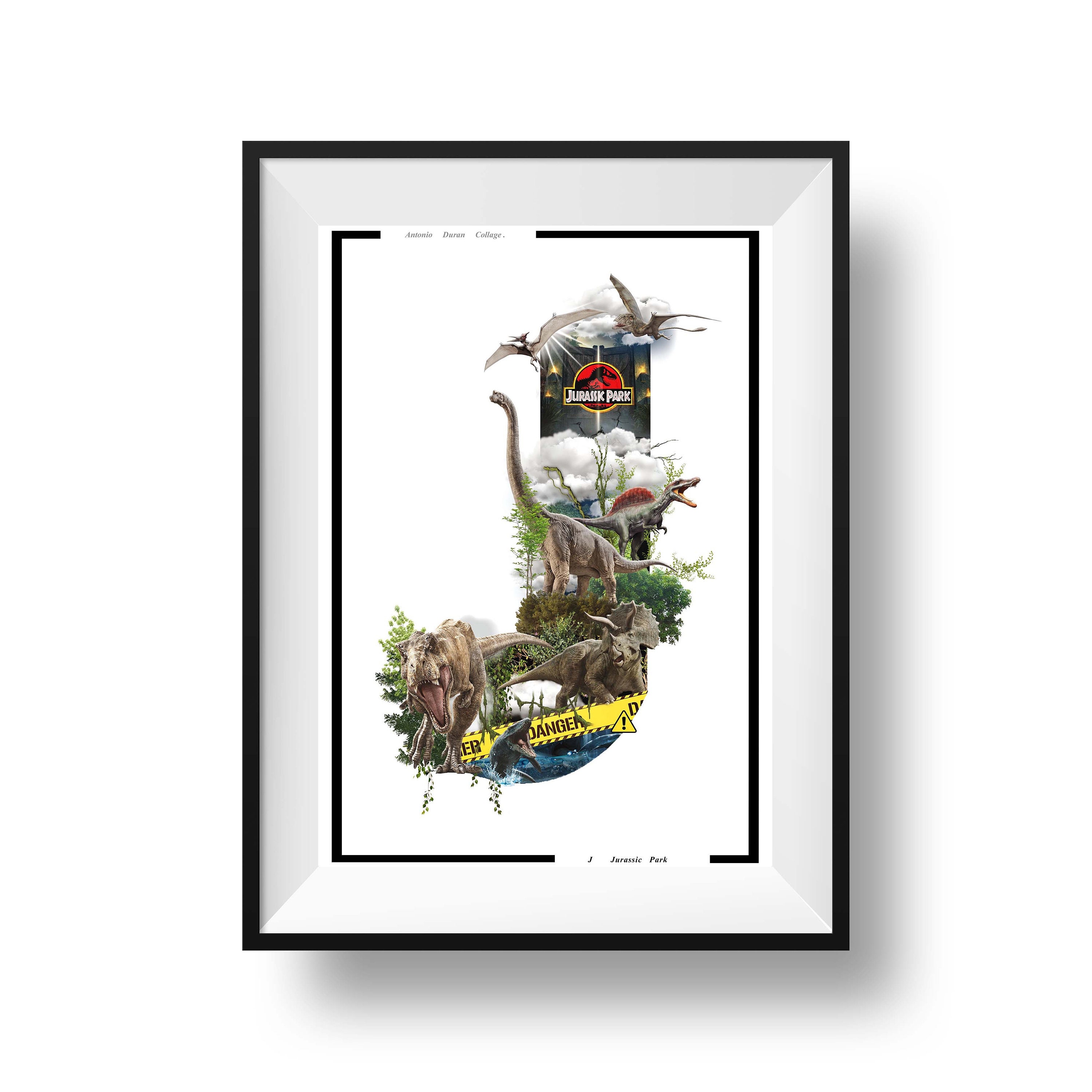 jurassic park movie letter j film poster print professionally printed