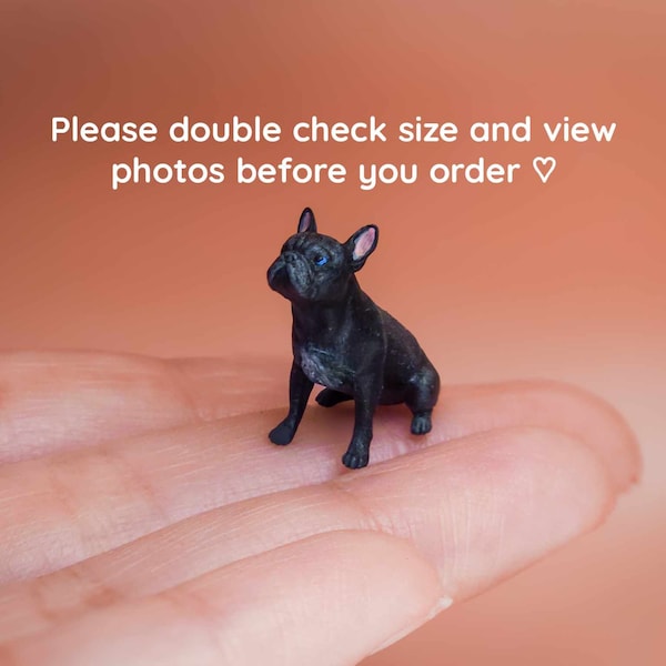 New* Tiny "Blue" French Bulldog Miniature- 1:24 G Scale - Hand Painted Resin
