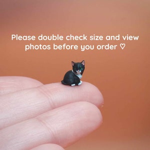 Tiny Sitting Tuxedo KITTEN Miniature- 1:24 G Scale - Hand Painted Resin