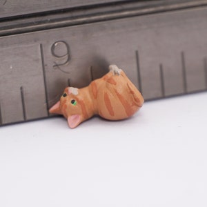 Tiny Sitting Orange Tabby KITTEN Miniature 1:24 G Scale Hand Painted Resin image 5