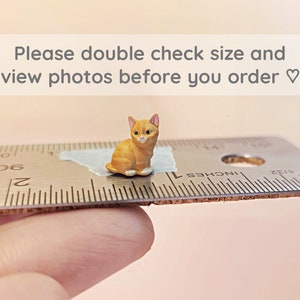 Tiny Sitting Orange Tabby KITTEN Miniature 1:24 G Scale Hand Painted Resin image 1