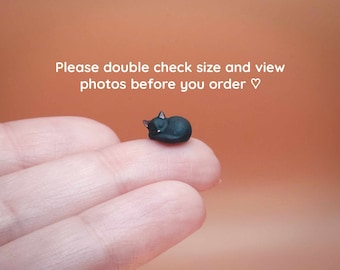 Miniatura de gatito negro durmiendo - Escala 1:24 G - Resina pintada a mano