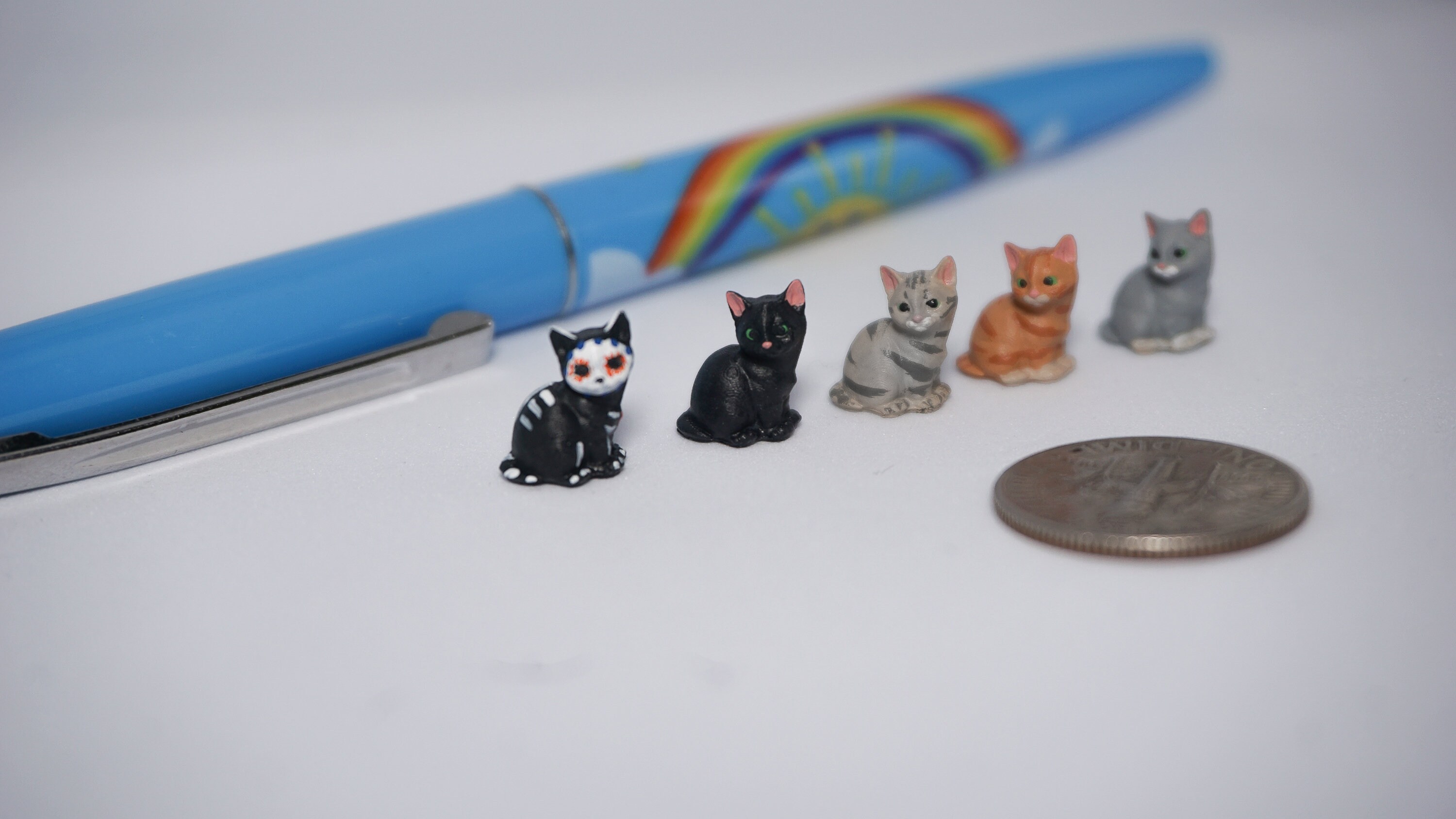 NEW Mini Sitting Tuxedo Kitten Miniature 1:24 G Scale Hand Painted Resin 