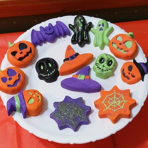 Set / 4 Halloween Figures, Fake Bake Decor, Tiered Tray Decor, Kitchen Decor, Halloween Decor, Halloween Fake Bake Decor, Halloween Props