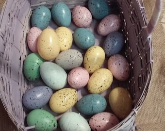 Dozen Speckled Eggs, Pastel  Large Speckled Easter Eggs, Easter Egg Decor, Bowl filler, Wreath Enhancement, Basket Filler,Prim Decor