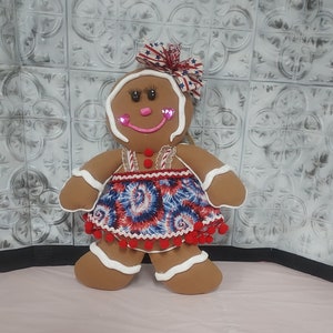 Patriotic Gingerbread Wreath Attachment,  Gingerbread Wreath Attachment, 4th of July Gingerbread Wreath Attachment, Gingerbread,