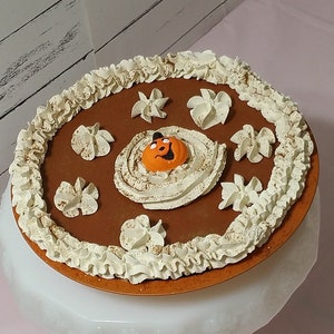 Fake Pumpkin Pie  Faux Pumpkin Pie  Fake Pie  Fake Bake  Fake Sweets  Coffee Bar Decor  Faux Pie  Fake Pumpkin Pie With Whipped Cream  Pie