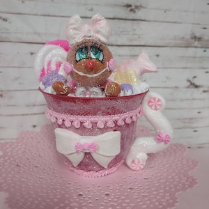 Gingerbreads in a Cup,  Fake Gingerbread Decor,  Fake Gingerbread Decoration,  Fake Candyland Gingerbreads,  Gingerbreads,  Fake Gingerbread