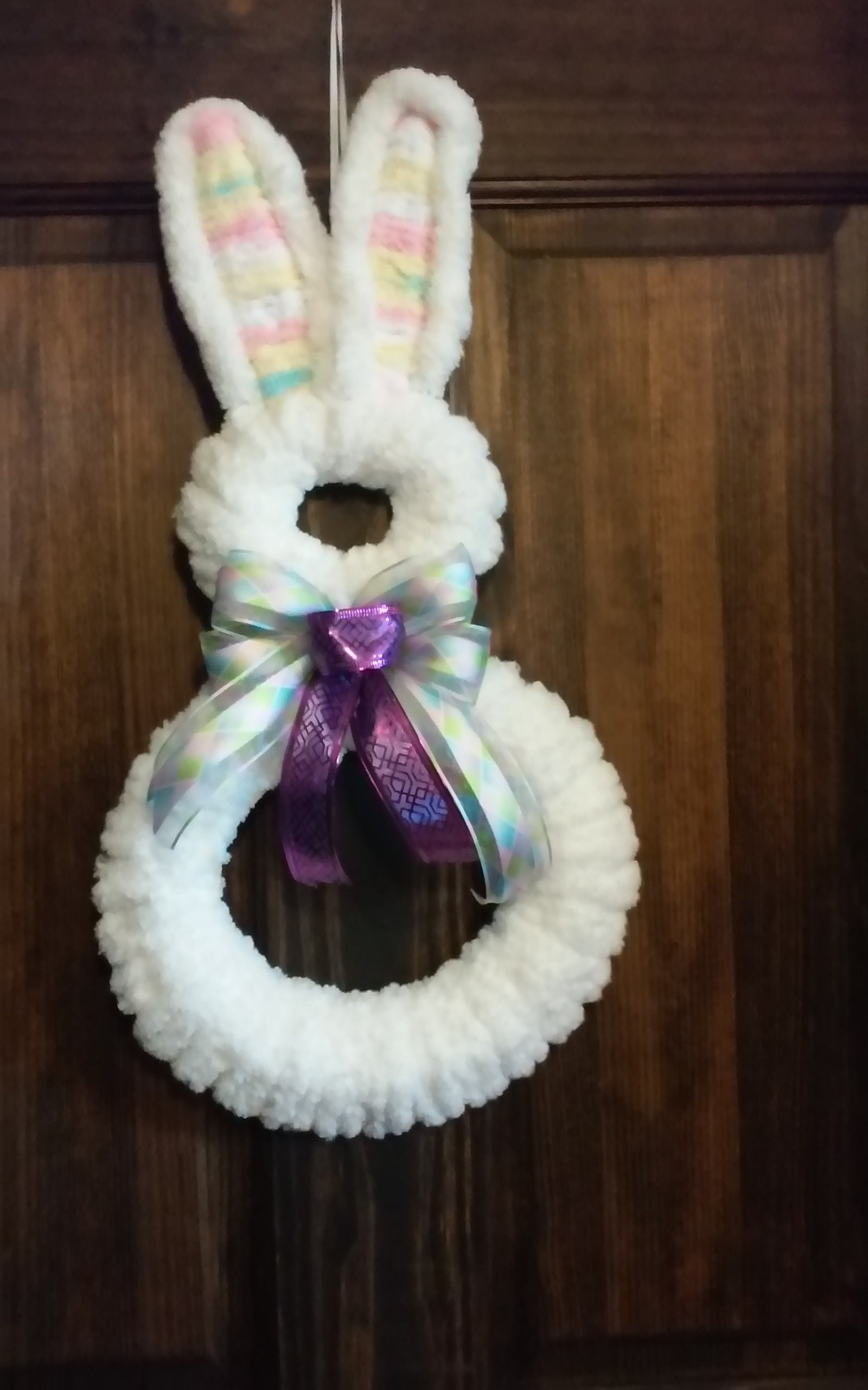 Yarn Easter Bunny Wreath Large Yarn Bunny Wreath Yarn Bunny Etsy 日本