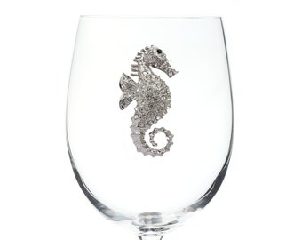 W183 Seahorse Hand Made Wine Glass from Yurana Designs