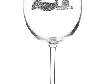 21st Birthday Jeweled Galssware