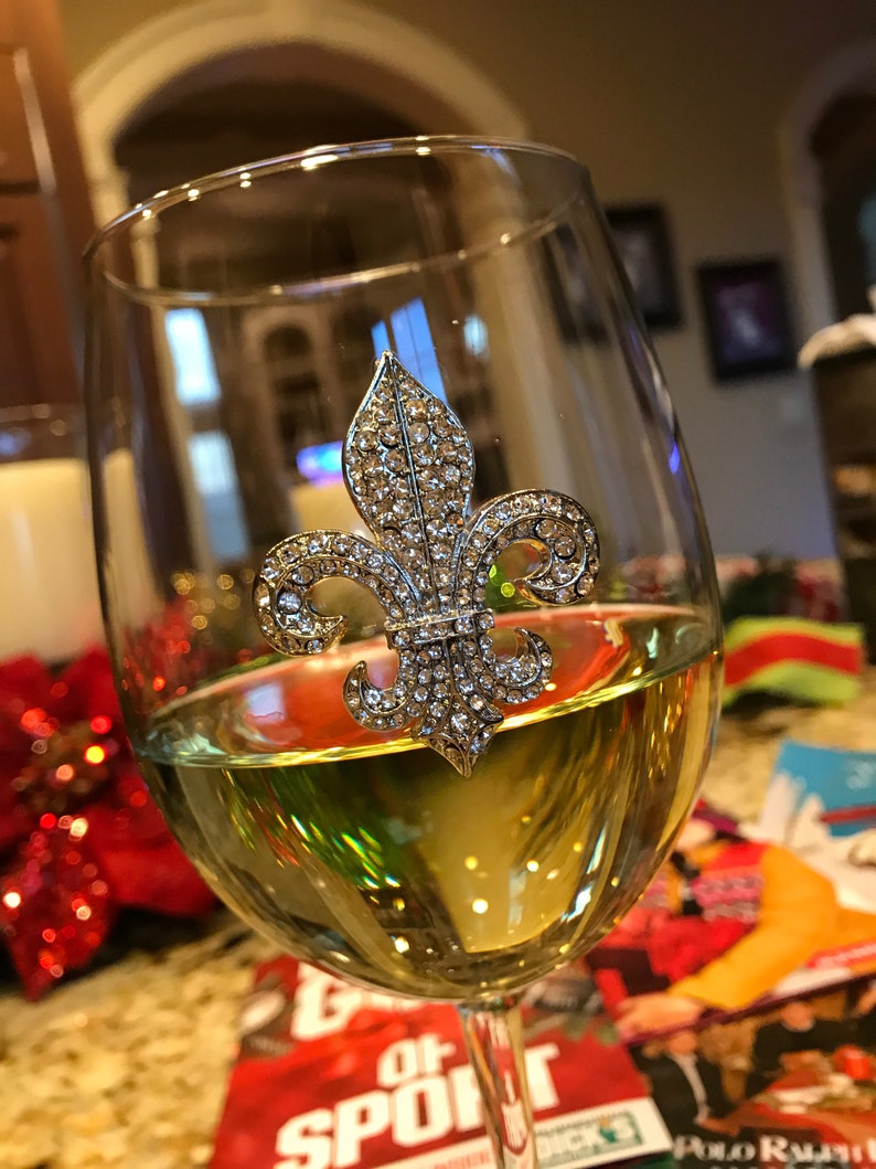 The Queens Jewels Diamond Fleur De Lis Jeweled Wine Glass Etsy