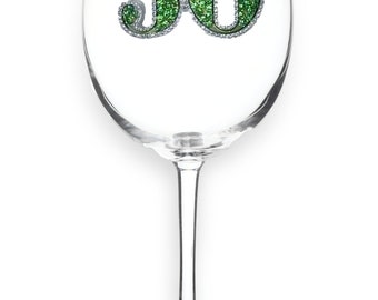 The Queens' Jewels -  50th Birthday Jeweled Glassware  - Unique Gift for Women Birthday Cute Not Painted Bling Bedazzled