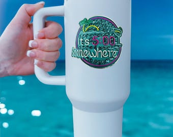 The Queens' Jewels -  It's 5 O'clock Somewhere Drinkware  - Unique Gift for Women Birthday Cute Not Painted Bling Bedazzled