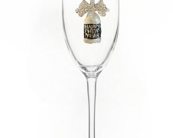 The Queens' Jewels -  Happy New Year Drinkware  - Unique Gift for Women Birthday Cute Not Painted Bling Bedazzled
