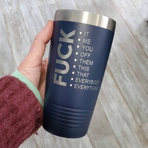 My Vocabulary funny tumbler, F*ck this mug, Custom engraved insulted tumbler