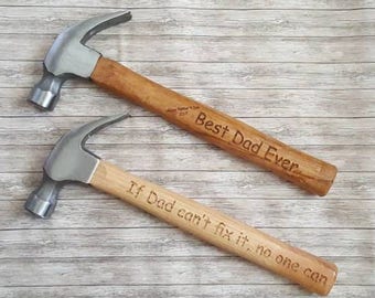Personalized hammer, Father's Day Gift, Engraved Hammer, Gift for Dad, Claw Hammer, Father's day hammer