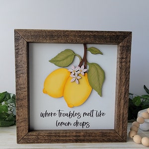 Lemon drops sign, Lemon sign decor, Kitchen decor